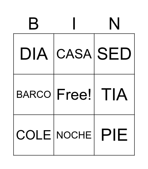 LESLO Bingo Card
