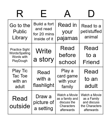 Love to Read! Bingo Card
