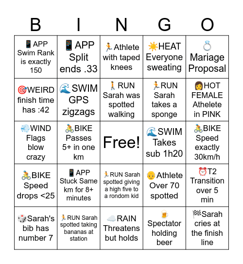 Swim, Bike, Run… and Bingo Card
