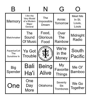 STG SHOWTUNES! Bingo Card