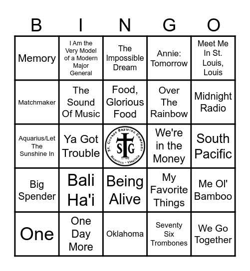 STG SHOWTUNES! Bingo Card