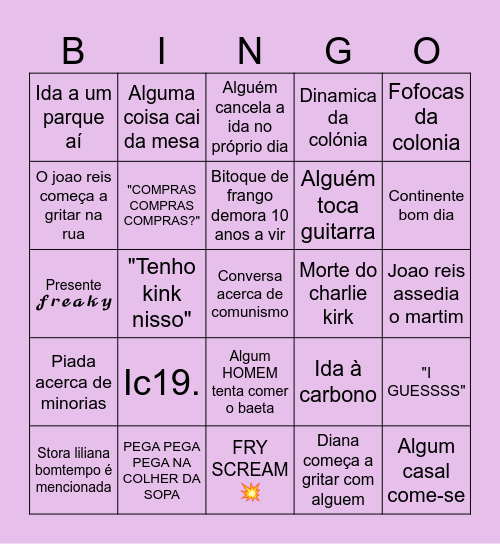 DIA DE ANOS Bingo Card