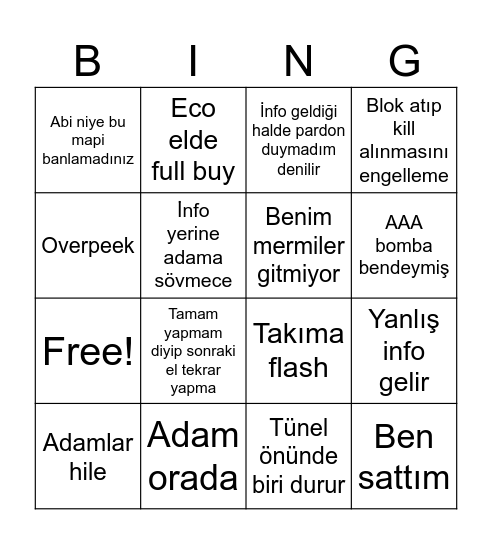 Agalarla CS Bingo Card
