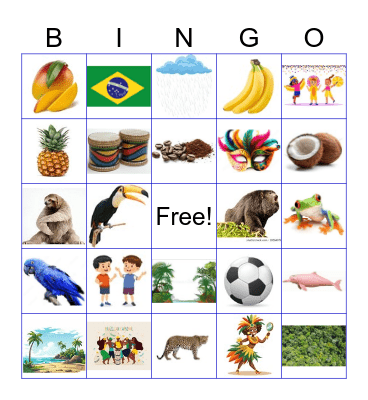Brazilian Bingo Card