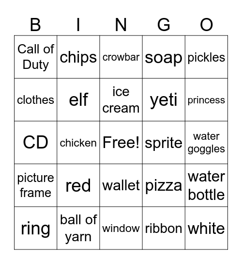 Team 1 Bingo Card
