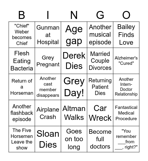 Grey Bingo Card