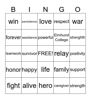 Survivor Bingo Card
