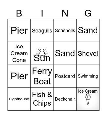 Seaside Bingo Card