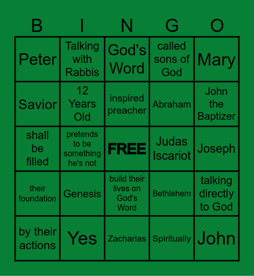 Christ, the Savior BINGO Card