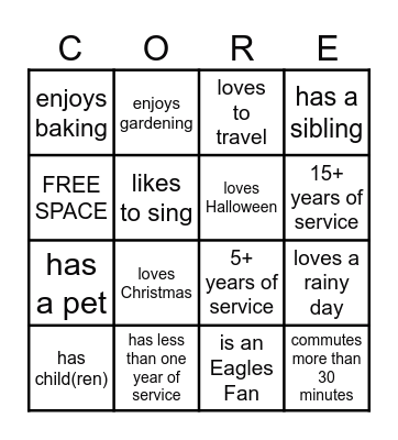 Find a colleague who... Bingo Card
