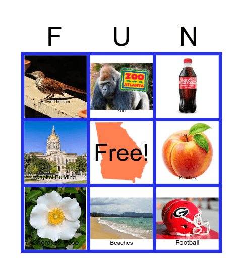 GEORGIA Bingo Card