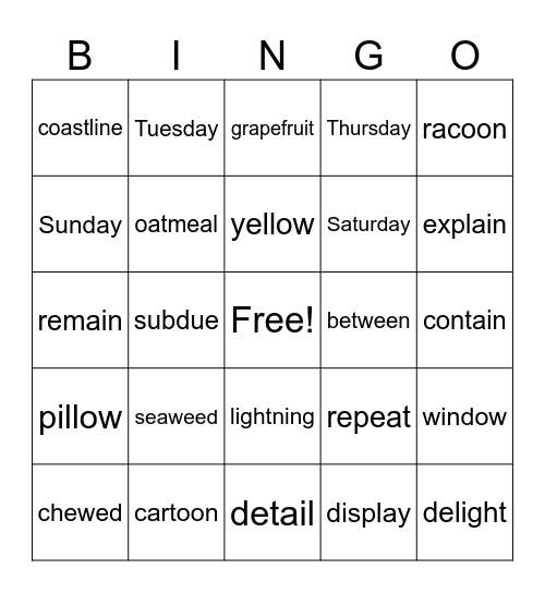 UFLI Vowel Teams    Lessons 84-92                   Untitled Bingo Card