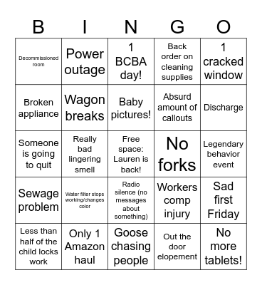 LD ML bingo card Bingo Card