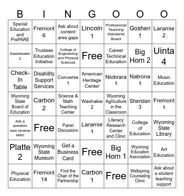 District Residency Connections Fair Bingo Card