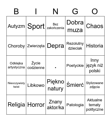 Gdynia Shorts Bingo Card