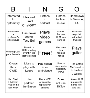 Icebreaker Prepped for Flight Bingo Card