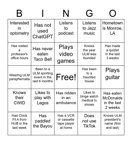 Icebreaker Prepped for Flight Bingo Card