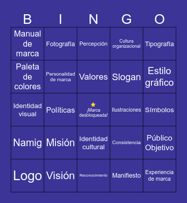 El Bingo de la Marca Bingo Card