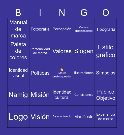 El Bingo de la Marca Bingo Card