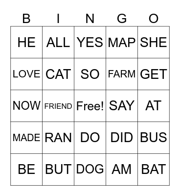 SPELLING WORD REVIEW Bingo Card