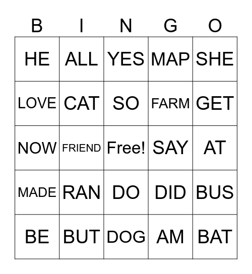 SPELLING WORD REVIEW Bingo Card