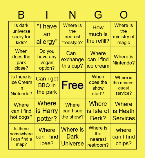 Celestial Bingo Card