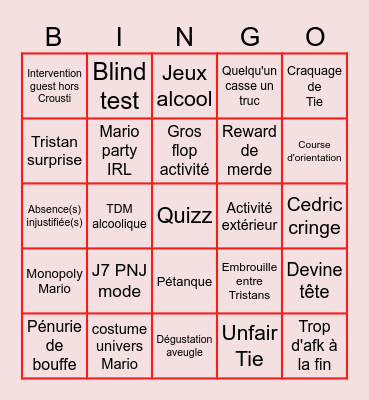 Bingo Croustmas Bingo Card