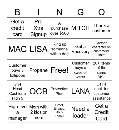 Front End G.E.T. BINGO! Bingo Card