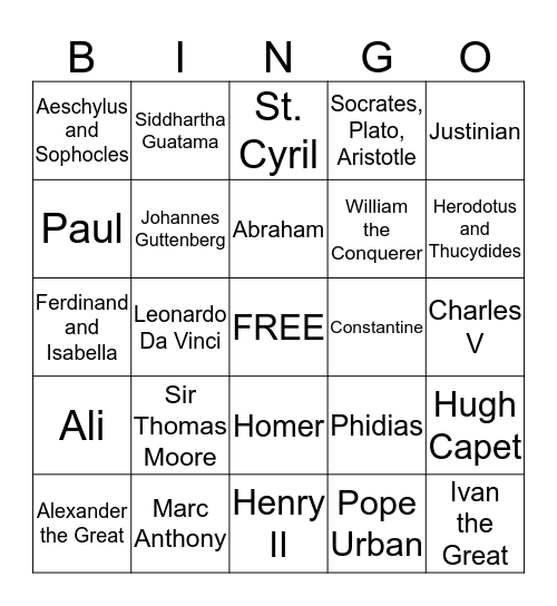 SOL PEOPLE BINGO Card