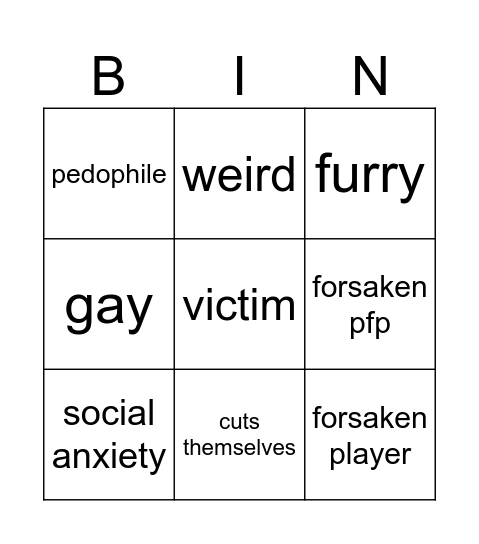 spawnist Bingo Card