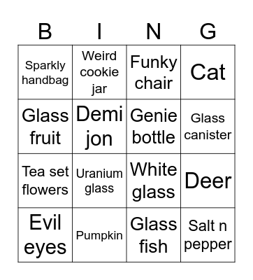 Glass Bingo Card
