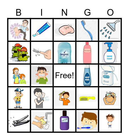Personal Hygiene Bingo Card