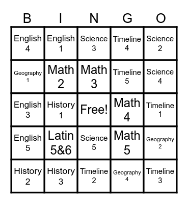 Foundations Review Bingo Card