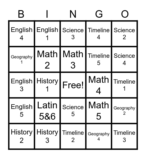 Foundations Review Bingo Card