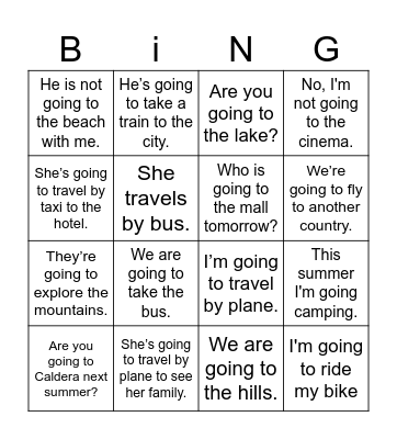 Holidays Bingo Card