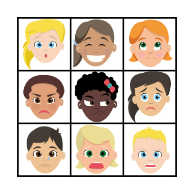 Emotions Bingo - No Names Bingo Card