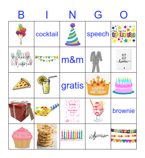 BINGO verjaardag Bingo Card