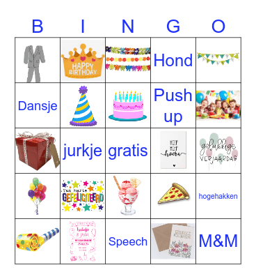 BINGO verjaardag Bingo Card