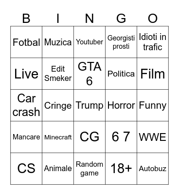 TikTok Bingo Card
