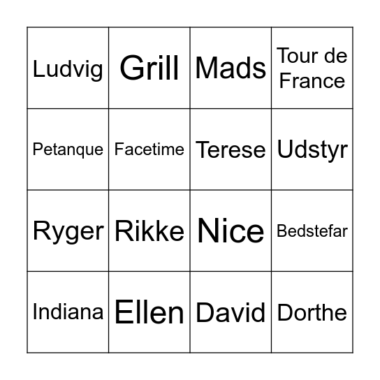 Lars 70 år Bingo Card