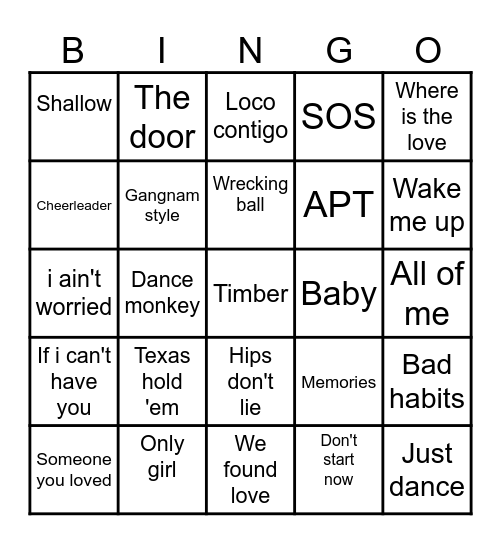 Burendag muziek Bingo Card