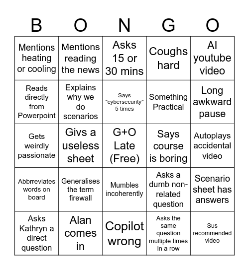 HIRJIT BINGO Card