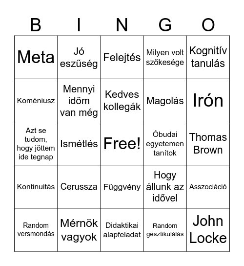 Tóth Péter bingo Card