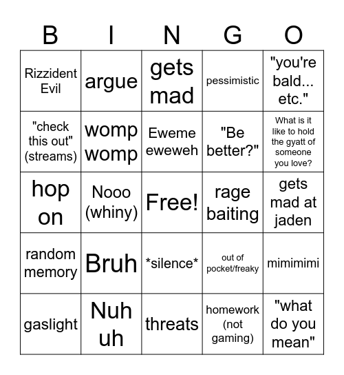 Eduardo Bingo Card