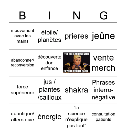 Voyants ou Charlatan ou les deux Bingo Card