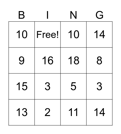 Me, Myself & I Bingo Card