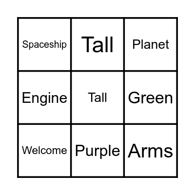 Look inside space Bingo Card