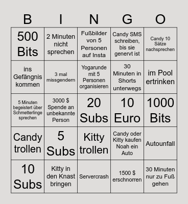 Safins Bingothon Bingo Card