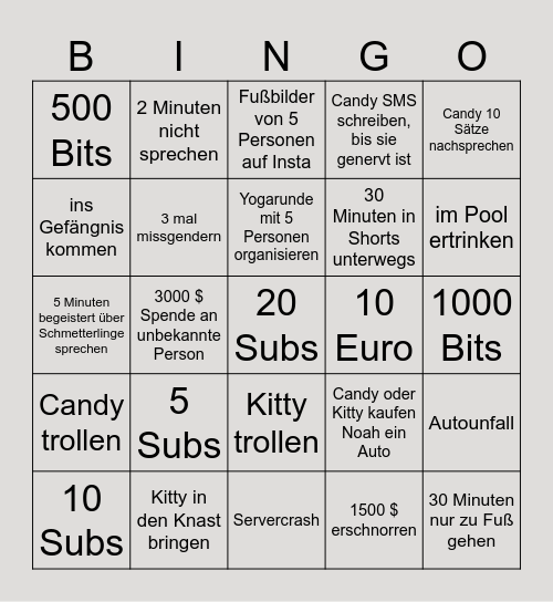 Safins Bingothon Bingo Card