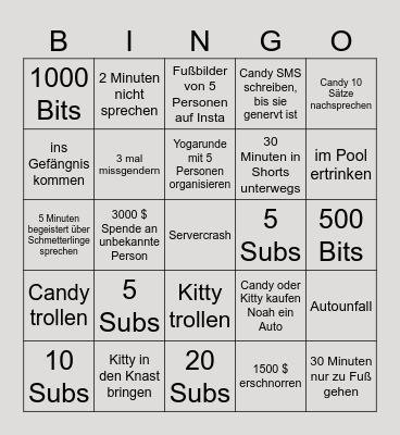 Safins Bingothon Bingo Card